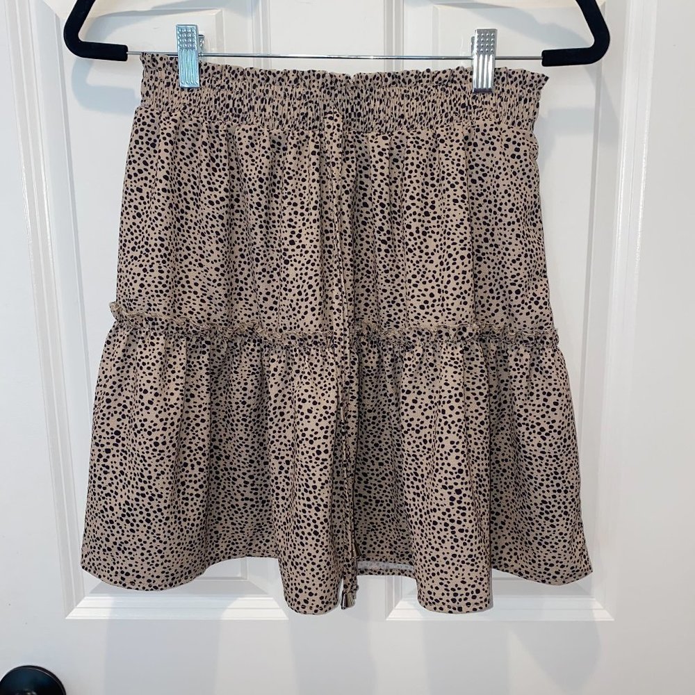 NWT Leopard Print‎ Tiered Mini Skirt - Size Medium